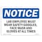 Signmission OSHA Sign, Lab Employees Must Wear Safety Goggles, 18in X 12in Aluminum, 18" W, 12" H, Landscape OS-NS-A-1218-L-13915 - alternate 1